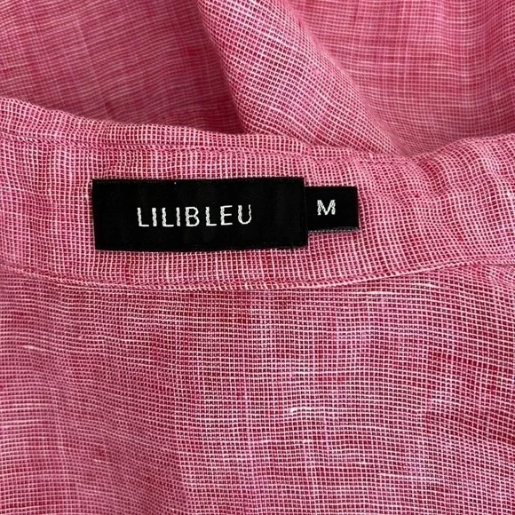 Lilibleu l 100% Linen Pink Tunic - Picture 4 of 5